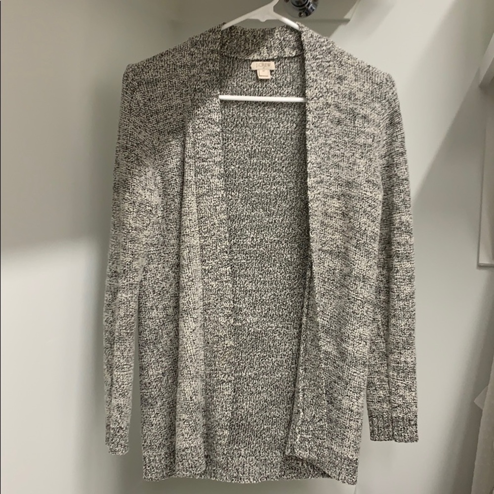 J. Crew Black and White Open Sweater